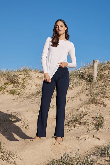 Organic Bamboo Essential Maternity Pants in Navy from Bamboo Body maternity store australia